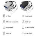 Techsuit - OTG адаптер AluCoreX (A15) - 3в1, USB към Micro-USB + Type-C, Plug and Play, алуминиева сплав - черен