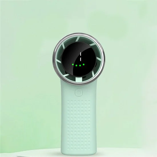 Techsuit - Премиум мини ръчен вентилатор (A8) - с LED дигитален дисплей, USB-C презареждаем, 5 скорости на вятъра, 3600mAh - черен