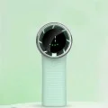 Techsuit - Премиум мини ръчен вентилатор (A8) - с LED дигитален дисплей, USB-C презареждаем, 5 скорости на вятъра, 3600mAh - зелен