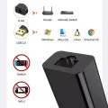 Techsuit - Ethernet адаптер NetLink (AC19) - USB мъжки към RJ45 LAN порт женски, 100Mbps, ABS - черен