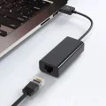 Techsuit - Ethernet адаптер NetLink (AC19) - USB мъжки към RJ45 LAN порт женски, 100Mbps, ABS - черен