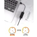 Techsuit - Ethernet адаптер NetLink (AC19) - USB мъжки към RJ45 LAN порт женски, 100Mbps, ABS - черен