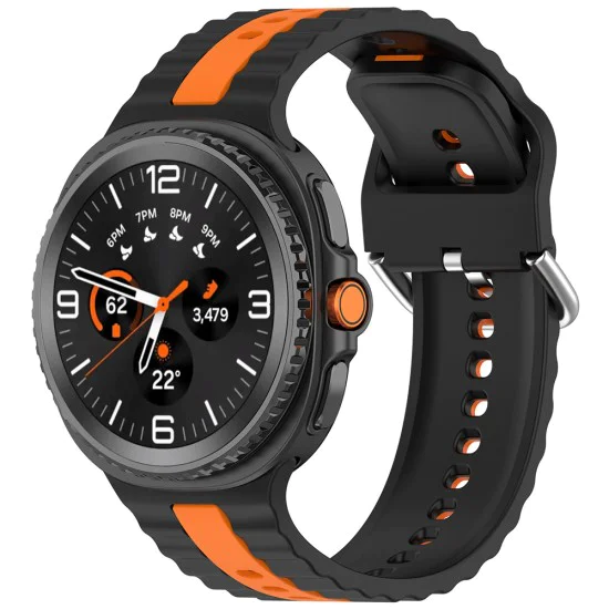 Каишка за Samsung Galaxy Watch8 40mm/Watch8 44mm/Watch8 Classic - Techsuit - Каишка за часовник (W078) - Черен / Оранжев