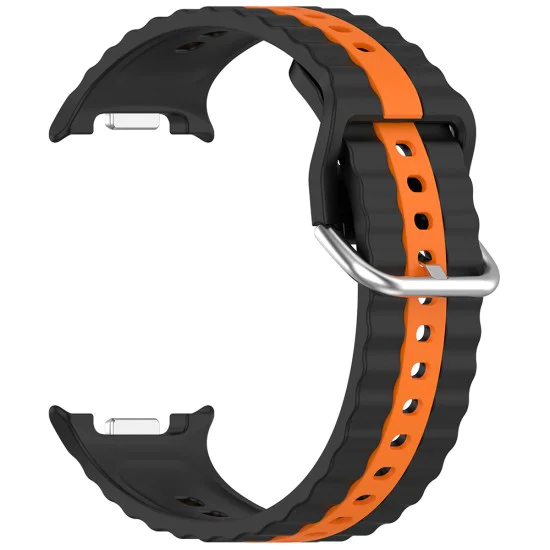 Каишка за Samsung Galaxy Watch8 40mm/Watch8 44mm/Watch8 Classic - Techsuit - Каишка за часовник (W078) - Черен / Оранжев
