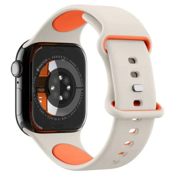 Каишка за Apple Watch 1/2/3/4/5/6/7/8/9/10/SE/SE 2 (38/40/41/42mm) - Spigen - Nano Pop - Оранжев Beige