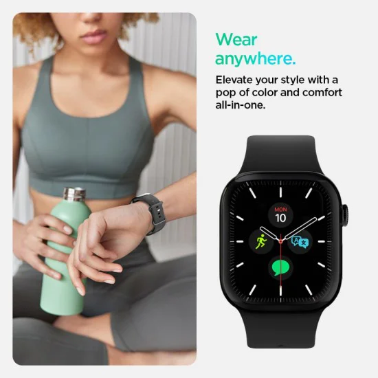 Каишка за Apple Watch 1/2/3/4/5/6/7/8/9/10/SE/SE 2/Ultra/Ultra 2 (42/44/45/46/49mm) - Spigen - Nano Pop - Черен