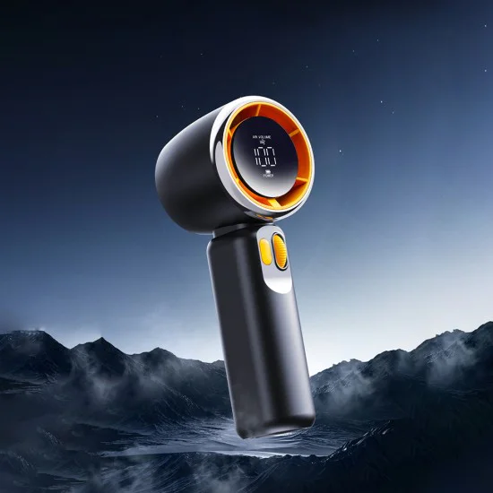 Techsuit - Преносим мини вентилатор Premium (Z11) - с LED дигитален дисплей, USB-C презареждаем, 100 скорости на вятъра - черен