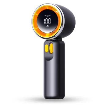 Techsuit - Преносим мини вентилатор Premium (Z11) - с LED дигитален дисплей, USB-C презареждаем, 100 скорости на вятъра - черен