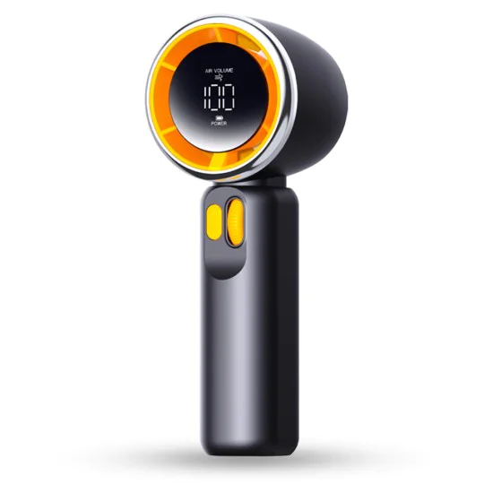 Techsuit - Преносим мини вентилатор Premium (Z11) - с LED дигитален дисплей, USB-C презареждаем, 100 скорости на вятъра - черен