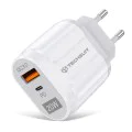 Зарядно устройство Priza USB-A, QC 3.0, USB-C, 20W - Premium (CHPD038) - Бяло
