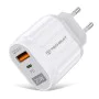 Зарядно устройство Priza USB-A, QC 3.0, USB-C, 20W - Premium (CHPD038) - Бяло