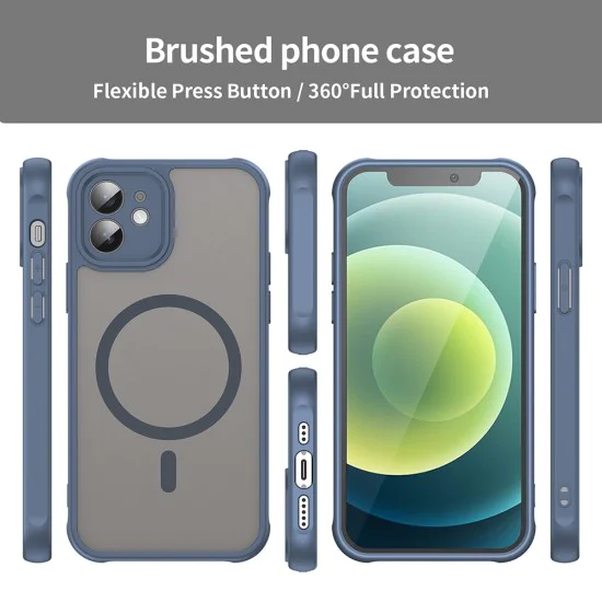 Калъф за iPhone 12 - HaloFrost II MagSafe - Тъмно Blue