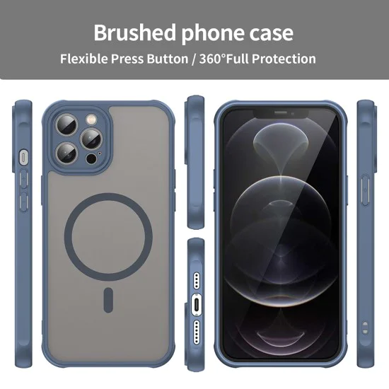 Калъф за iPhone 12 Pro - HaloFrost II MagSafe - Тъмно Blue