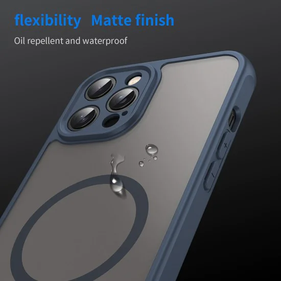 Калъф за iPhone 12 Pro - HaloFrost II MagSafe - Тъмно Blue