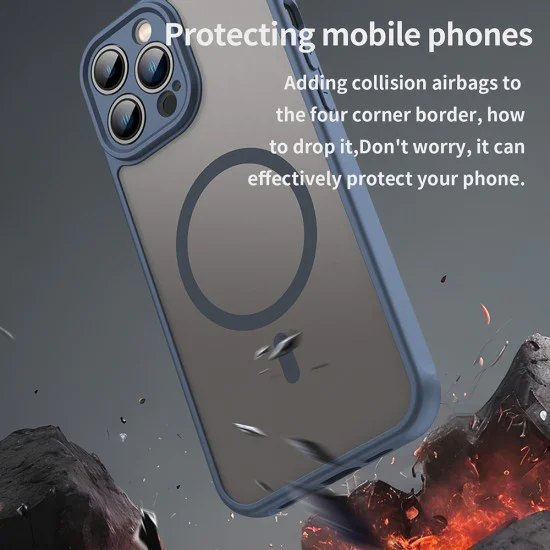 Калъф за iPhone 13 Pro - HaloFrost II MagSafe - Тъмно Blue