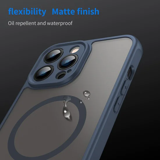 Калъф за iPhone 13 Pro - HaloFrost II MagSafe - Тъмно Blue