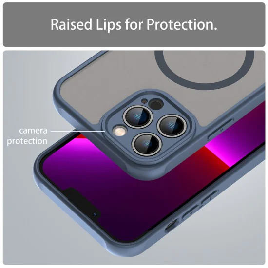 Калъф за iPhone 13 Pro Max - HaloFrost II MagSafe - Тъмно Blue