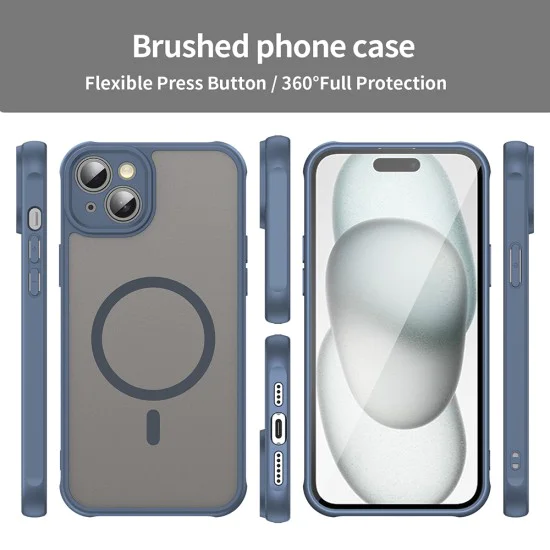 Калъф за iPhone 14 Plus - HaloFrost II MagSafe - Тъмно Blue