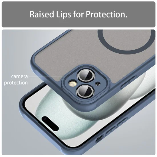 Калъф за iPhone 14 Plus - HaloFrost II MagSafe - Тъмно Blue