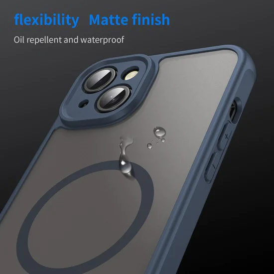 Калъф за iPhone 14 Plus - HaloFrost II MagSafe - Тъмно Blue