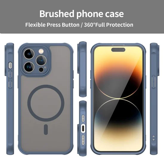 Калъф за iPhone 14 Pro - HaloFrost II MagSafe - Тъмно Blue