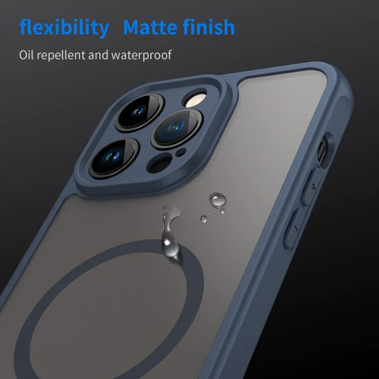 Калъф за iPhone 14 Pro - HaloFrost II MagSafe - Тъмно Blue