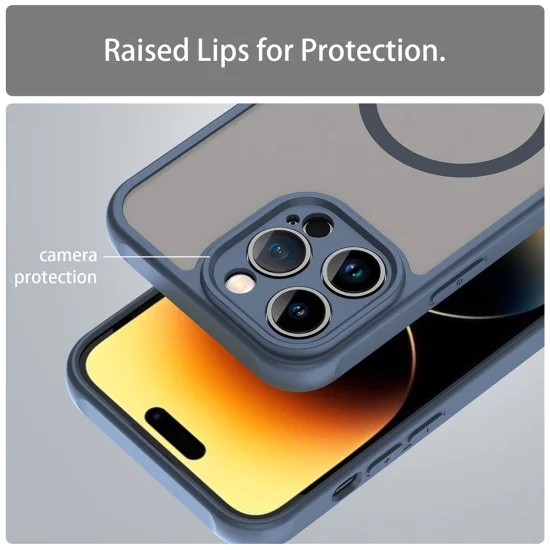 Калъф за iPhone 14 Pro Max - HaloFrost II MagSafe - Тъмно Blue