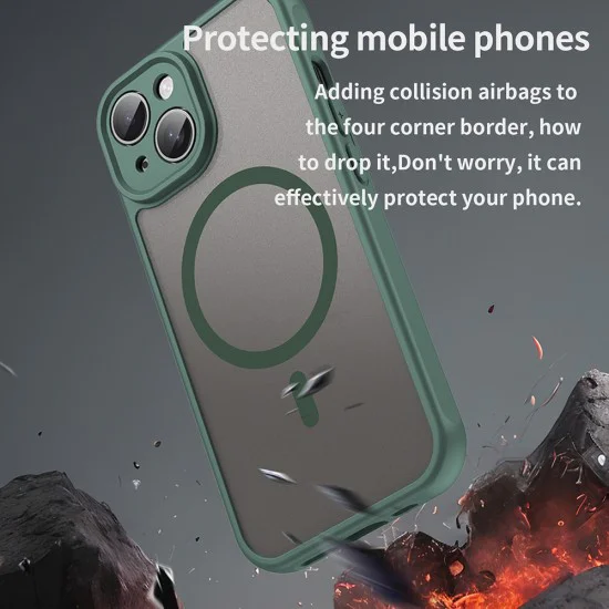 Калъф за iPhone 15 - HaloFrost II MagSafe - Зелен