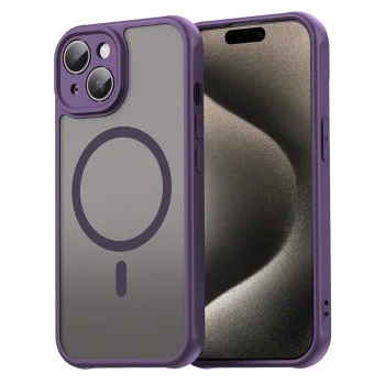 Калъф за iPhone 15 - HaloFrost II MagSafe - Лилав