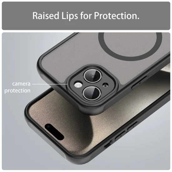 Калъф за iPhone 15 Plus - HaloFrost II MagSafe - Черен