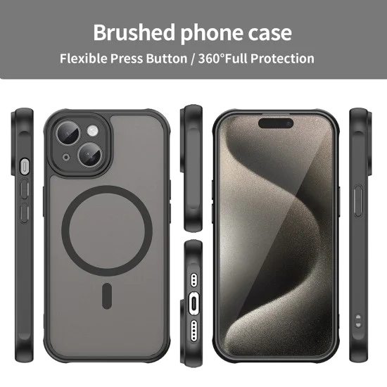 Калъф за iPhone 15 Plus - HaloFrost II MagSafe - Черен