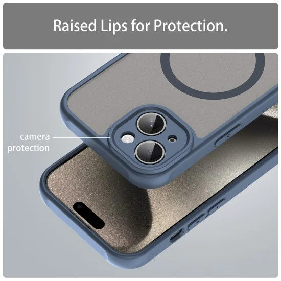 Калъф за iPhone 15 Plus - HaloFrost II MagSafe - Тъмно Blue