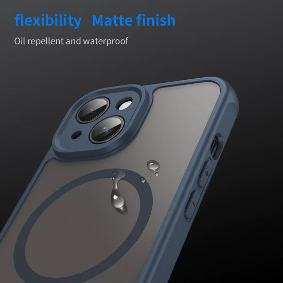 Калъф за iPhone 15 Plus - HaloFrost II MagSafe - Тъмно Blue