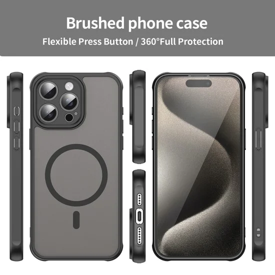 Калъф за iPhone 15 Pro - HaloFrost II MagSafe - Черен