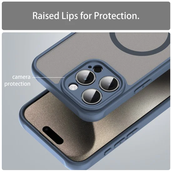 Калъф за iPhone 15 Pro - HaloFrost II MagSafe - Тъмно Blue