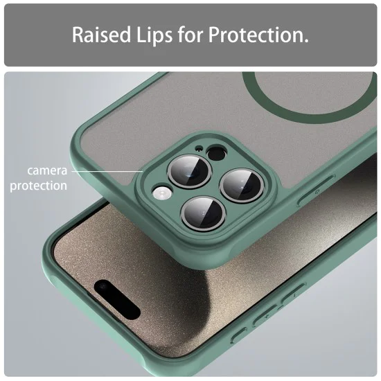 Калъф за iPhone 15 Pro Max - Techsuit - HaloFrost II MagSafe - Зелен