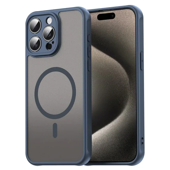 Калъф за iPhone 15 Pro Max - HaloFrost II MagSafe - Тъмно Blue