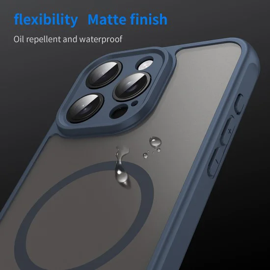 Калъф за iPhone 15 Pro Max - HaloFrost II MagSafe - Тъмно Blue