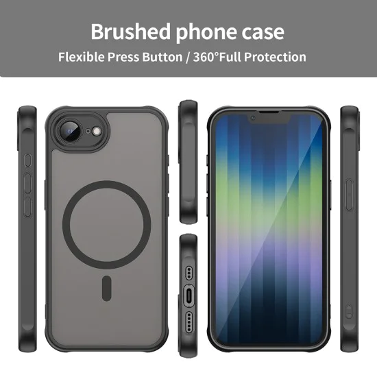 Калъф за iPhone 16e - HaloFrost II MagSafe - Черен