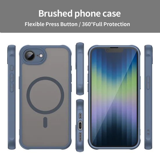 Калъф за iPhone 16e - HaloFrost II MagSafe - Тъмно Blue
