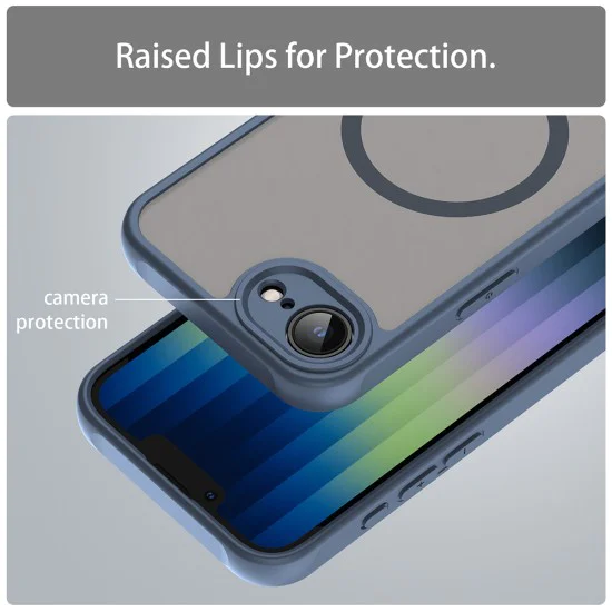 Калъф за iPhone 16e - HaloFrost II MagSafe - Тъмно Blue
