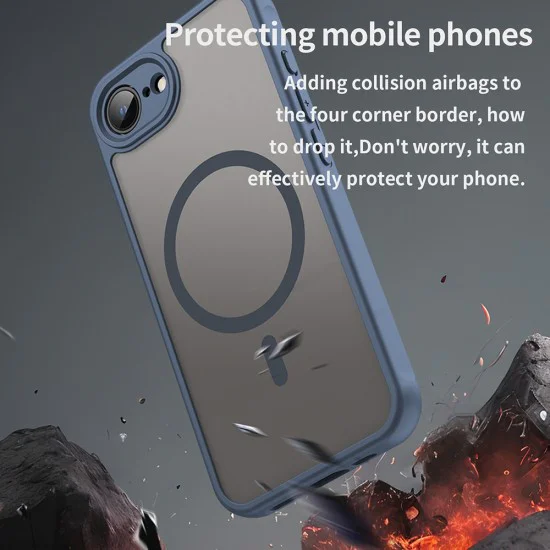 Калъф за iPhone 16e - HaloFrost II MagSafe - Тъмно Blue