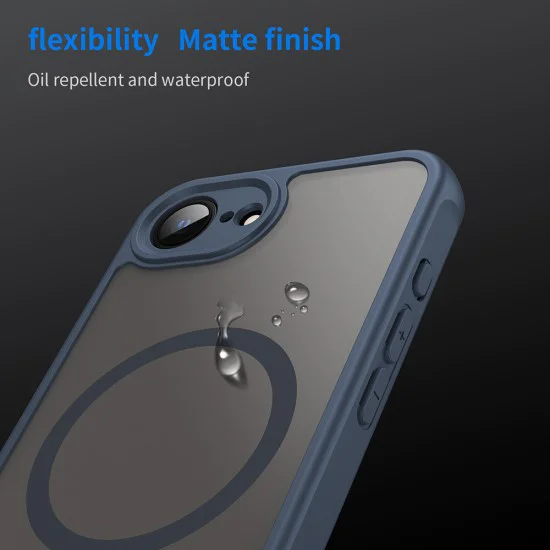 Калъф за iPhone 16e - HaloFrost II MagSafe - Тъмно Blue