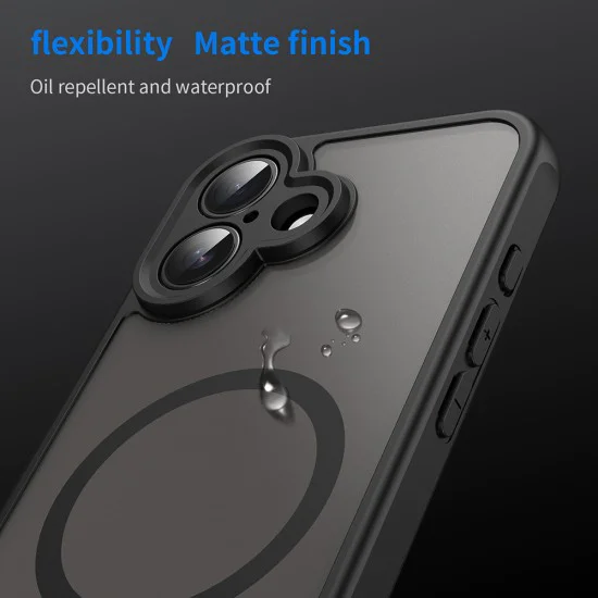 Калъф за iPhone 16 - HaloFrost II MagSafe - Черен