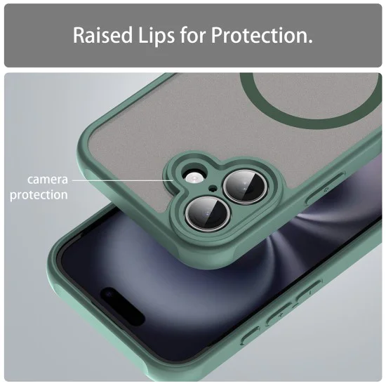 Калъф за iPhone 16 - HaloFrost II MagSafe - Зелен