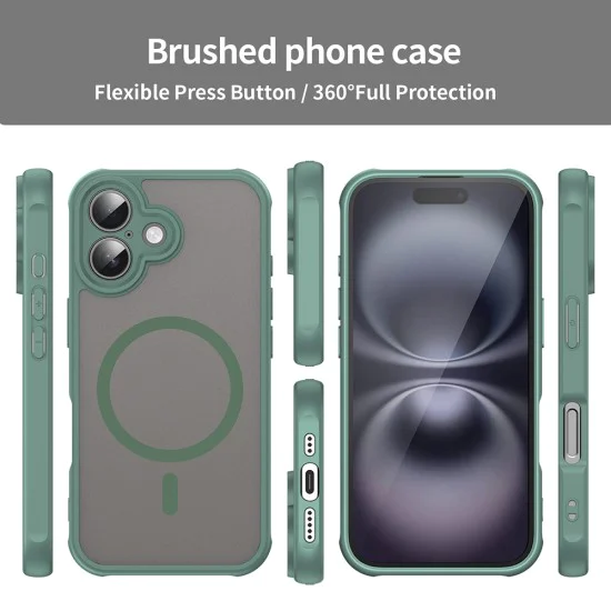Калъф за iPhone 16 Plus - HaloFrost II MagSafe - Зелен