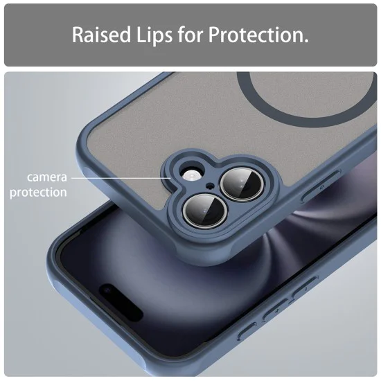 Калъф за iPhone 16 Plus - HaloFrost II MagSafe - Тъмно Blue