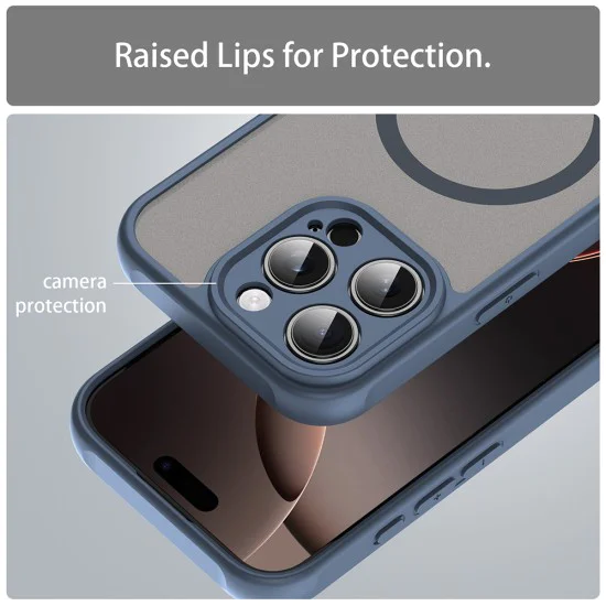 Калъф за iPhone 16 Pro - HaloFrost II MagSafe - Тъмно Blue