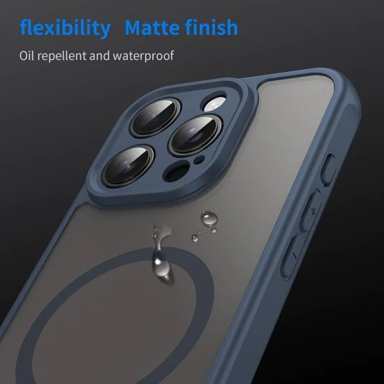 Калъф за iPhone 16 Pro - HaloFrost II MagSafe - Тъмно Blue