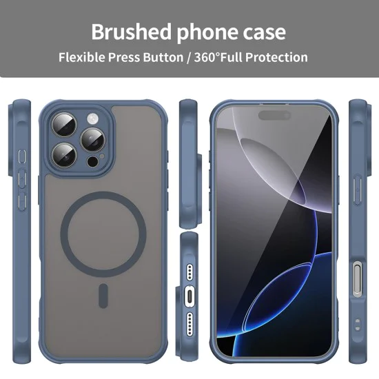 Калъф за iPhone 16 Pro Max - HaloFrost II MagSafe - Тъмно Blue
